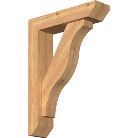 Ekena Millwork Funston Slat Smooth Bracket w/ Offset Brace, Western Red Cedar, 5 1/2"W x 22"D x 30"H BKT0604X22X30FST06SWR